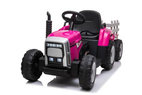 Elektrisch bestuurbare tractor met aanhanger - roze, Kinderen en Baby's, Speelgoed | Buiten | Accuvoertuigen, Nieuw, Ophalen of Verzenden