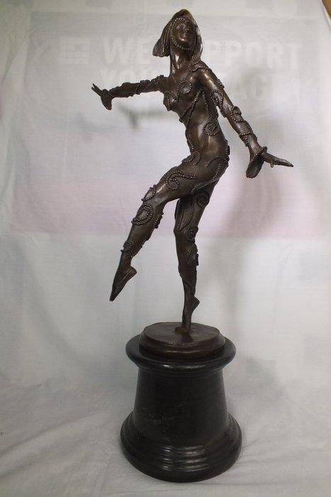 sculptuur, Danseres - 6 kg - 51 cm - Brons - Natuursteen., Antiek en Kunst, Curiosa en Brocante