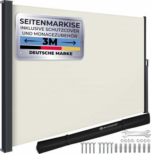 KESSER® Zijmarkies, uittrekbaar, luifel, 160 x 300 cm, ondoo, Huis en Inrichting, Overige Huis en Inrichting, Verzenden
