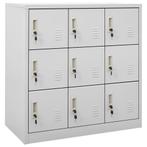 vidaXL Lockerkast 90x45x92,5 cm staal lichtgrijs, Huis en Inrichting, Verzenden, Nieuw