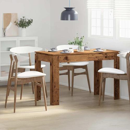vidaXL Eettafel 120x60x76 cm bewerkt hout oud houtkleurig, Huis en Inrichting, Tafels | Eettafels, Nieuw, Verzenden