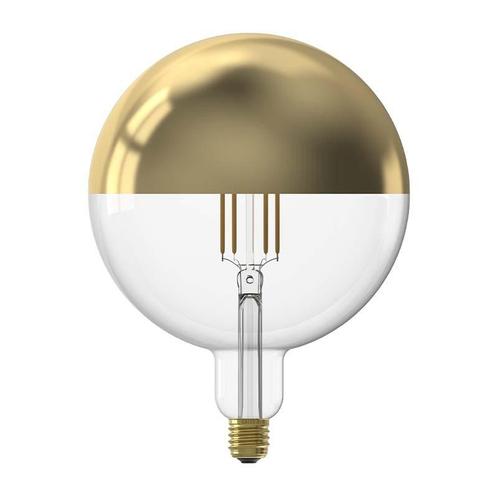 Calex Filament LED Lamp Kalmar XXL Mirror Gold Ø200 mm E27 6, Huis en Inrichting, Lampen | Losse lampen, Verzenden