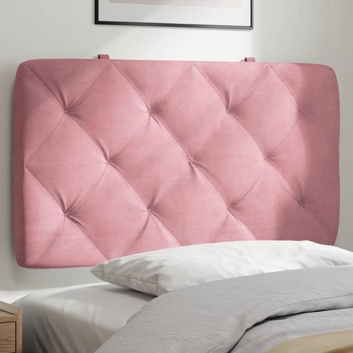 vidaXL Hoofdbordkussen 90 cm fluweel roze, Huis en Inrichting, Slaapkamer | Bedden, Nieuw, Verzenden