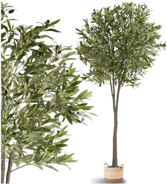 2dekans | tectake® Kunstmatige Olijfboom Oleand –, Tuin en Terras, Bloempotten, Ophalen of Verzenden