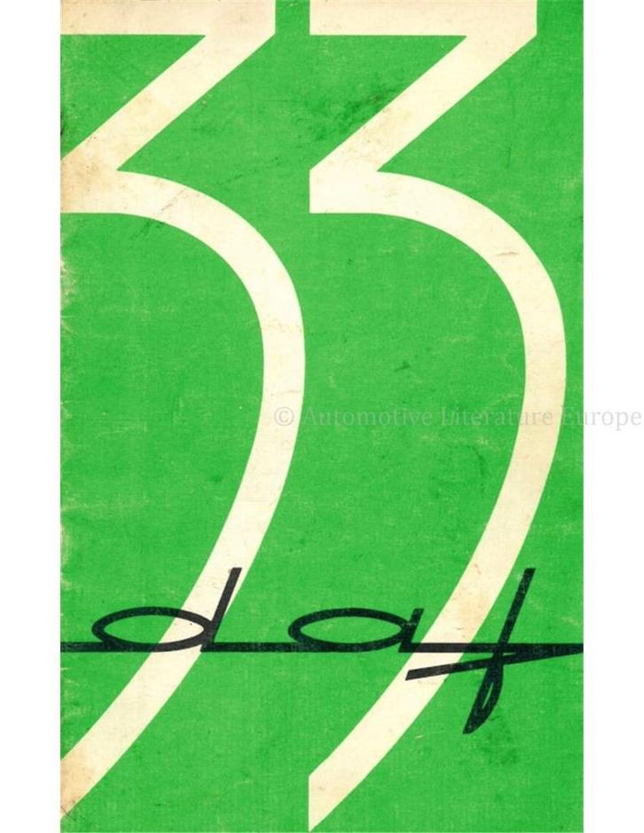 1968 DAF 33 INSTRUCTIEBOEKJE NEDERLANDS, Autos : Divers, Modes d'emploi & Notices d'utilisation