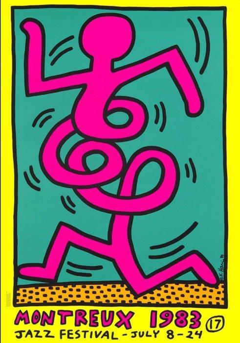 Keith Haring - Montreux Jazz Festival, 1983 (Pink) - Années, Antiek en Kunst, Antiek | Overige Antiek