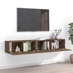 vidaXL 2-delige Tv-meubelset bewerkt hout bruin eikenkleur, Huis en Inrichting, Kasten |Televisiemeubels, Nieuw, Verzenden