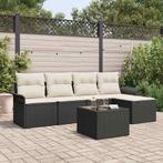 vidaXL Tuinbank Set met kussen met opslag 6 pcs Zwart Poly, Tuin en Terras, Verzenden, Nieuw