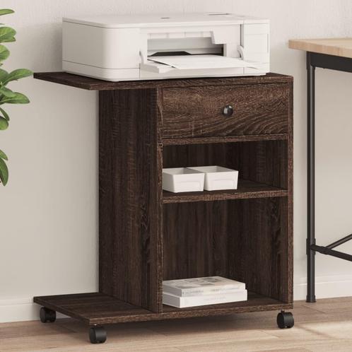 vidaXL Printerkastje met wielen 60x40x68,5 cm bruin, Computers en Software, Printers, Nieuw, Verzenden