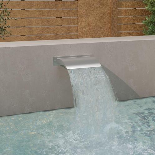 vidaXL Fontaine de piscine Argenté 45x9x26 cm Acier, Jardin & Terrasse, Pièces d'eau & Fontaines, Neuf, Envoi