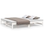 Uitschuifbaar Bed 2x(75x190) | Tweede Kansje | OP = OP, Huis en Inrichting, Verzenden, Wit, 190 cm of minder, Nieuw