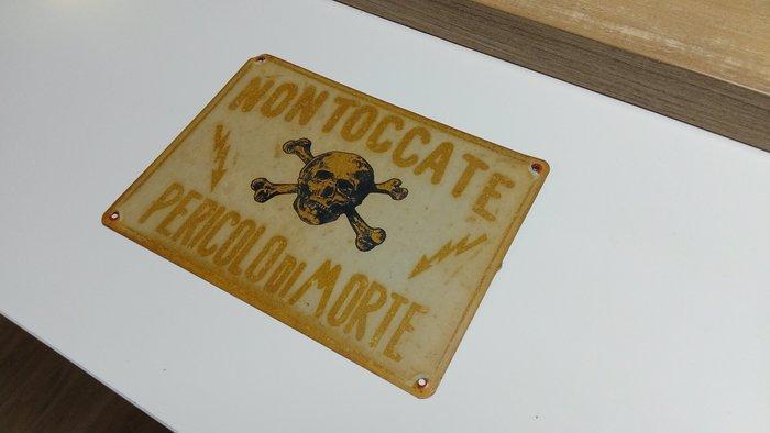 Levensgevaar - Reclamebord - Metaal, Antiek en Kunst, Antiek | Wandborden en Tegels