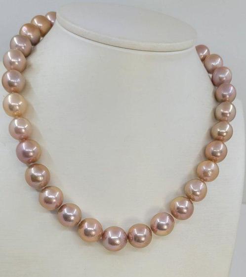 Halsketting - 14 karaat Witgoud - 11x14mm Edison Parel, Handtassen en Accessoires, Kettingen