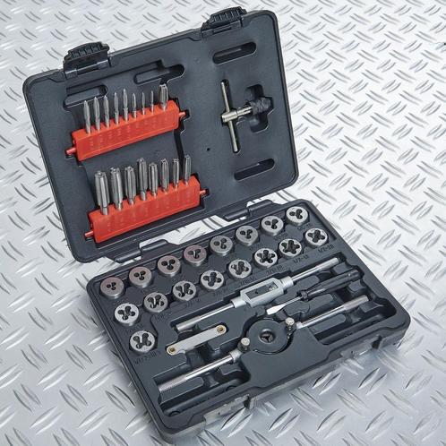 Datona Draadsnij- en tappenset 39-delig Engelse maatvoering, Doe-het-zelf en Bouw, Gereedschap | Handgereedschap, Ophalen of Verzenden