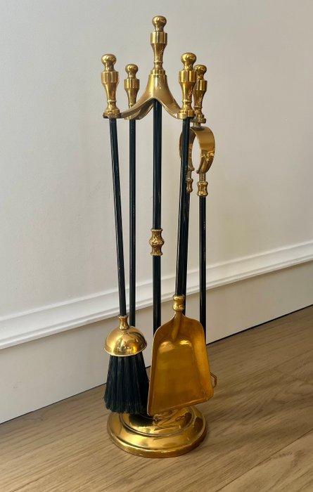 Openhaard accessoire - Messing - Haardset, Antiquités & Art, Curiosités & Brocante