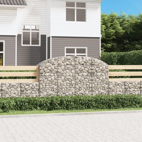 vidaXL Schanskorf gewelfd 200x50x120/140 cm gegalvaniseerd, Tuin en Terras, Bloempotten, Nieuw, Verzenden