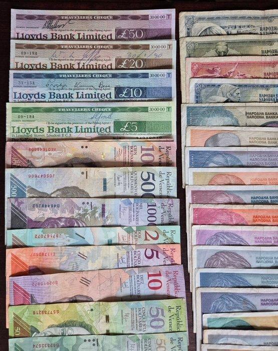 Wereld. - 160 banknotes / cheques - various dates (Zonder, Postzegels en Munten, Bankbiljetten | Europa | Niet-Eurobiljetten