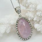 Zilver - Ketting met hanger - Kunzite natuurlijk, Antiek en Kunst