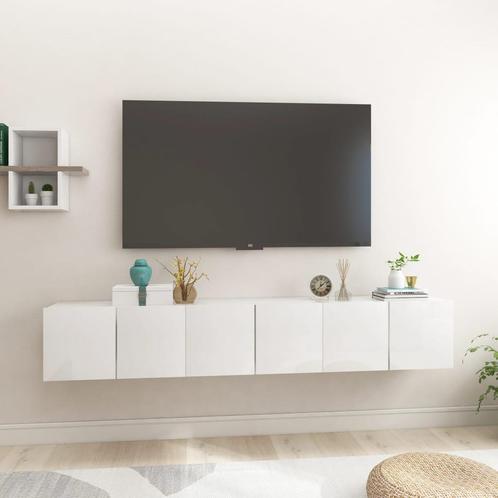 vidaXL TV-hangkasten 3 st 60x30x30 cm hoogglans wit, Maison & Meubles, Armoires | Mobilier de télévision, Envoi