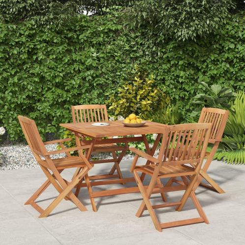 vidaXL 5-delige Eethoek massief acaciahout, Tuin en Terras, Tuinsets en Loungesets, Nieuw, Verzenden