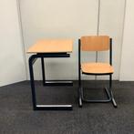 Complete set 20 stuks, schooltafel (MDF) + schoolstoel, Huis en Inrichting, Vijf, Zes of meer stoelen, Gebruikt