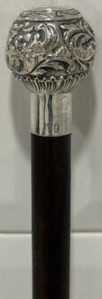 Wandelstok - Hout, Zilver, Antiquités & Art, Antiquités | Argent & Or