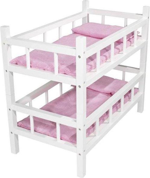 Dubbel bed voor pop - Braet T&G - wit - 50x27x42 cm., Kinderen en Baby's, Speelgoed | Knuffels en Pluche, Nieuw, Verzenden