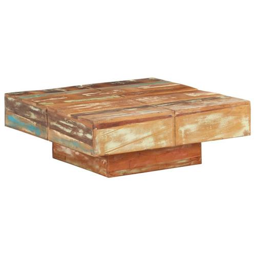 vidaXL Table basse 80x80x28 cm Bois de récupération, Maison & Meubles, Tables | Tables de salon, Neuf, Envoi