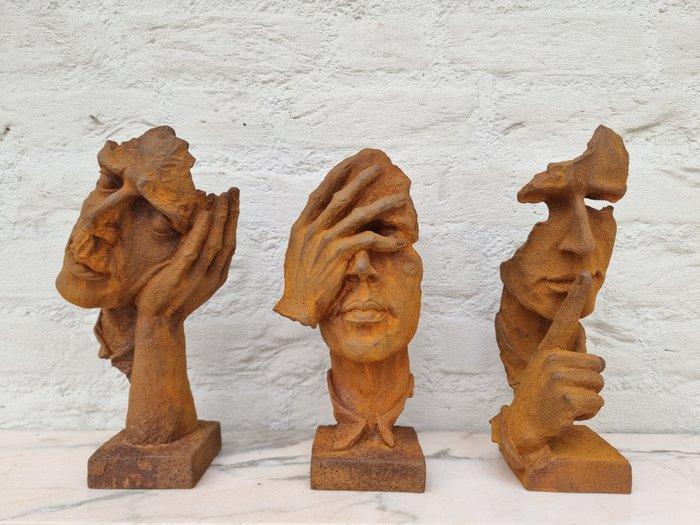 Beeldje - Horen zien zwijgen (3) - IJzer, Antiek en Kunst, Curiosa en Brocante