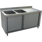 Spoeltafel | RVS | 2 Spoelbakken (Links) + Afdruipvlak |, Verzenden, Nieuw in verpakking