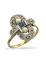 Ring - 18 karaat Geel goud, Art Deco 14k geelgouden ring met, Nieuw