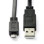 Sony oplaadkabel | Micro USB 2.0 | 1 meter (Plat, Zwart), Télécoms, Téléphonie mobile | Accessoires & Pièces, Verzenden