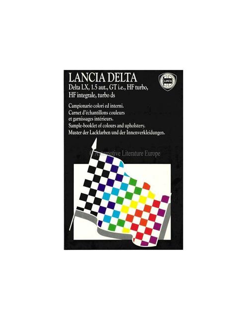 1988 LANCIA DELTA KLEUREN & INTERIEUR BROCHURE, Boeken, Auto's | Folders en Tijdschriften
