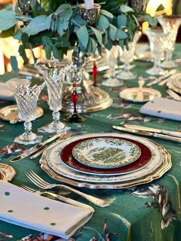 Mantel toile de jouy ruiters te paard voor ruime tafels. -