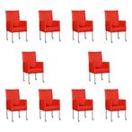 Set van 10 Leren eetkamerstoelen Spark - Toledo Ferrari, Ophalen of Verzenden