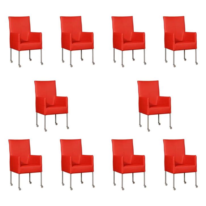 Set van 10 Leren eetkamerstoelen Spark - Toledo Ferrari, Maison & Meubles, Chaises, Enlèvement ou Envoi