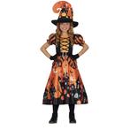 Heks Halloween Kostuum Meisje Pompoen Oranje, Nieuw, Verzenden