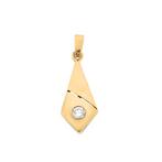Gouden hanger diamant | 0,17 ct. (kettinghanger, geelgoud), Handtassen en Accessoires, Bedels, Overige merken, Goud, Gebruikt
