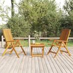 vidaXL Salon de jardin 3 pcs bois de teck solide, Jardin & Terrasse, Verzenden, Neuf, Salons de jardin