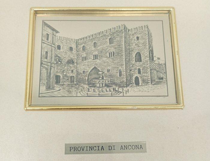 Guerrini - Bloksnijwerk, Fabriano - 22.5 cm - .800 zilver, Antiquités & Art, Antiquités | Argent & Or