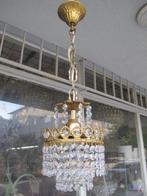 Kroonluchter - Verguld messing - Set Antieke Kristallen Lamp, Antiek en Kunst
