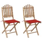 vidaXL Chaises pliables de jardin 2 pcs avec coussins, Neuf, Verzenden