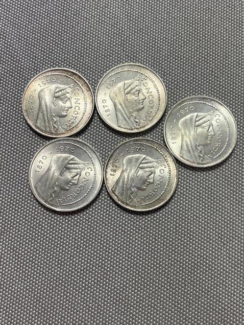 Italië, Republiek 1000 Lire 1970 Concordia (5 monete), Postzegels en Munten, Munten | Europa | Niet-Euromunten