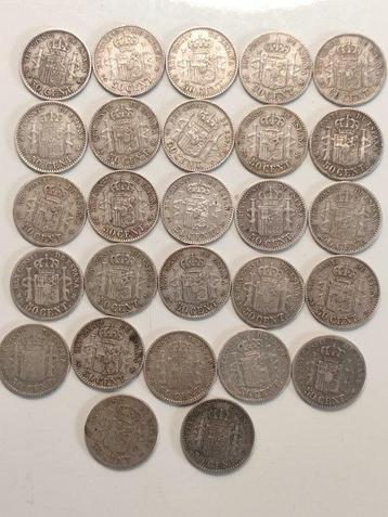 Spanje. Alfonso XII. 50 centimos 27 piezas