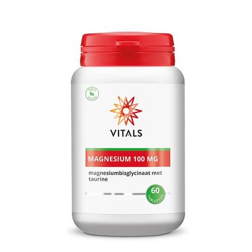 Magnesium (bisglycinaat met taurine) 100 mg - 60 tabletten, Sport en Fitness, Gezondheidsproducten en Wellness, Ophalen of Verzenden