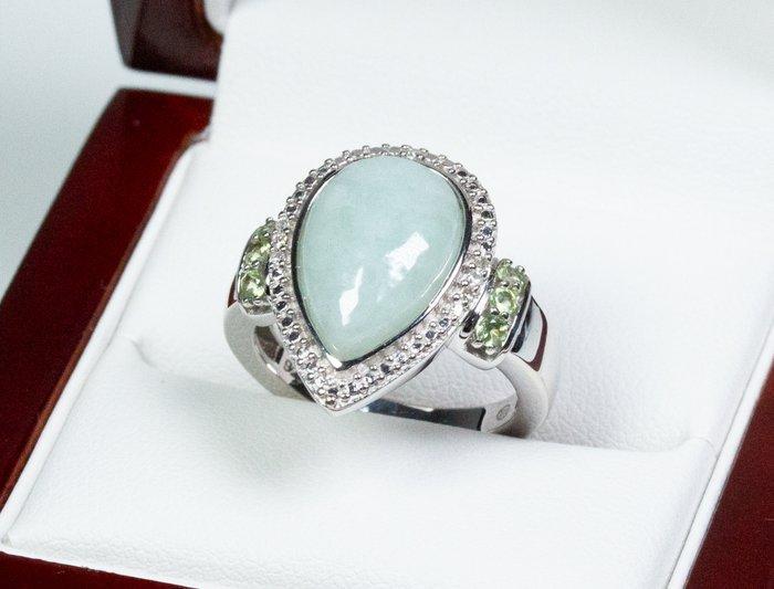 Zonder minimumprijs - Ring - 925 Silber - Jade - Peridote -, Bijoux, Sacs & Beauté, Bagues