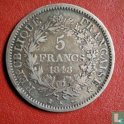 Frankrijk 5 francs 1848 (Hercules - K), Postzegels en Munten, Munten | Europa | Niet-Euromunten, Losse munt, Goud, Zilver, Frankrijk
