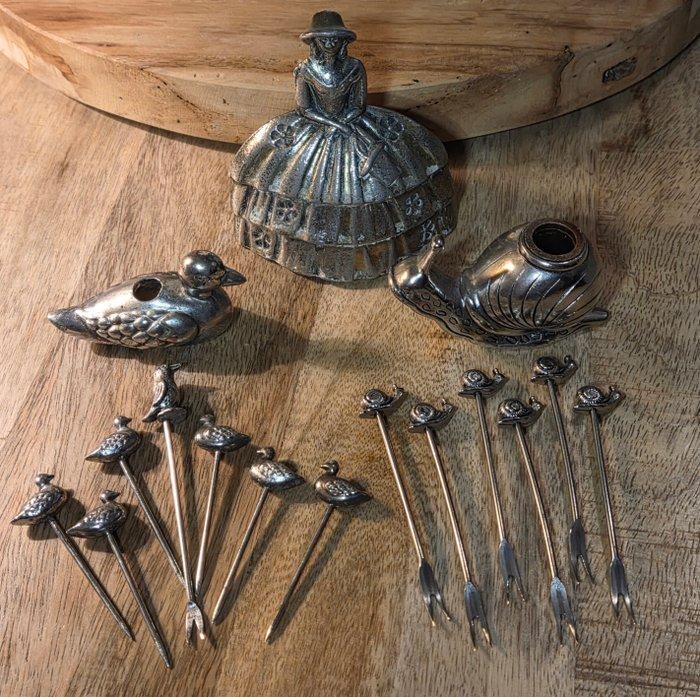 Tafelservies (3) - Verzilverd, Metaal -, Antiquités & Art, Antiquités | Ustensiles de cuisine