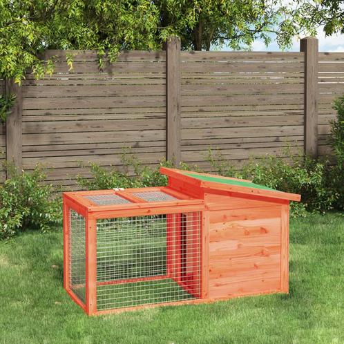 vidaXL Konijnenhok 100,5x54x55 cm massief grenenhout bruin, Dieren en Toebehoren, Knaagdieren en Konijnen | Hokken en Kooien, Nieuw