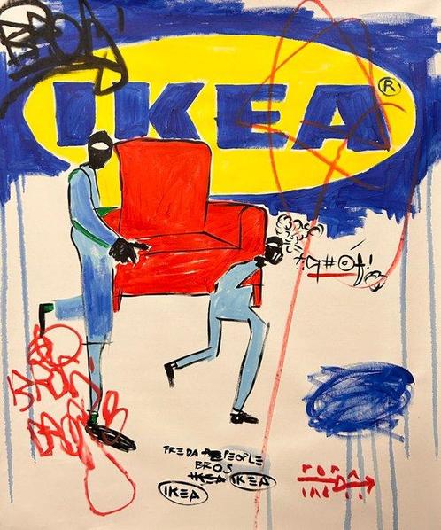 Freda People (1988-1990) - Ikea And Basquiat, Antiquités & Art, Art | Peinture | Moderne